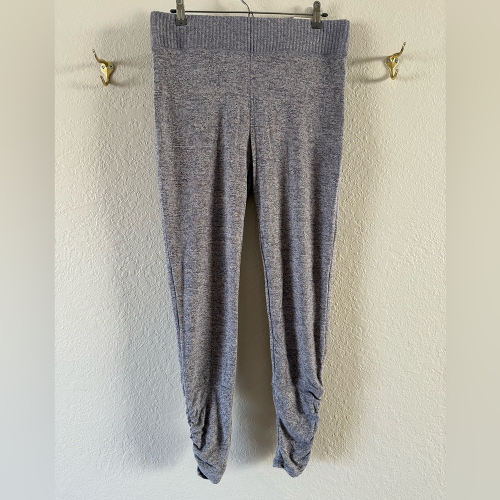 NWT Soft Surroundings Ruched Ankle Sweater Leggings M 10-12 Gray Loungewear